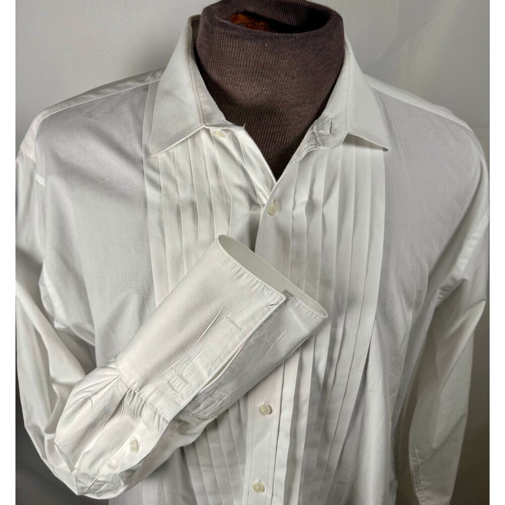 Lauren Ralph Lauren White Pleated Dress Shirt